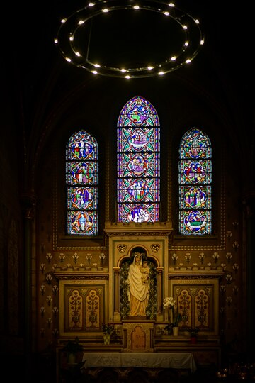 st john the baptist church madison al stained glass window